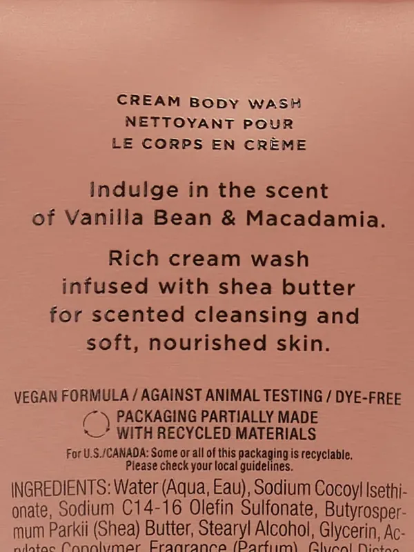 Крем для душу Vanilla Bean & Macadamia 236ml Victoria's Secret