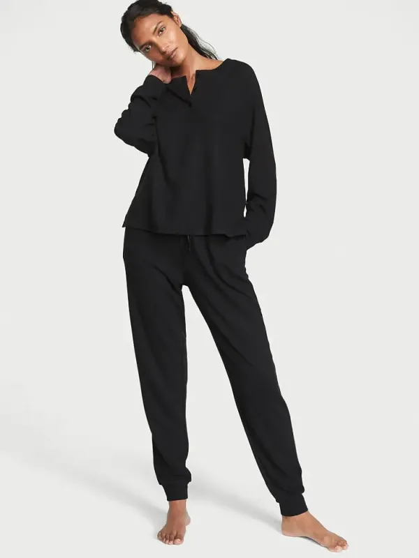 Костюм для дому Glow Waffle Henley Jogger Set Victoria's Secret