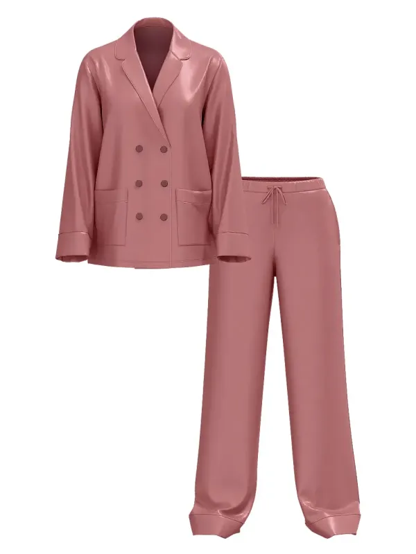 Атласна піжама з штанами Luxe Satin Doubl -Breasted PjSet Victoria's Secret