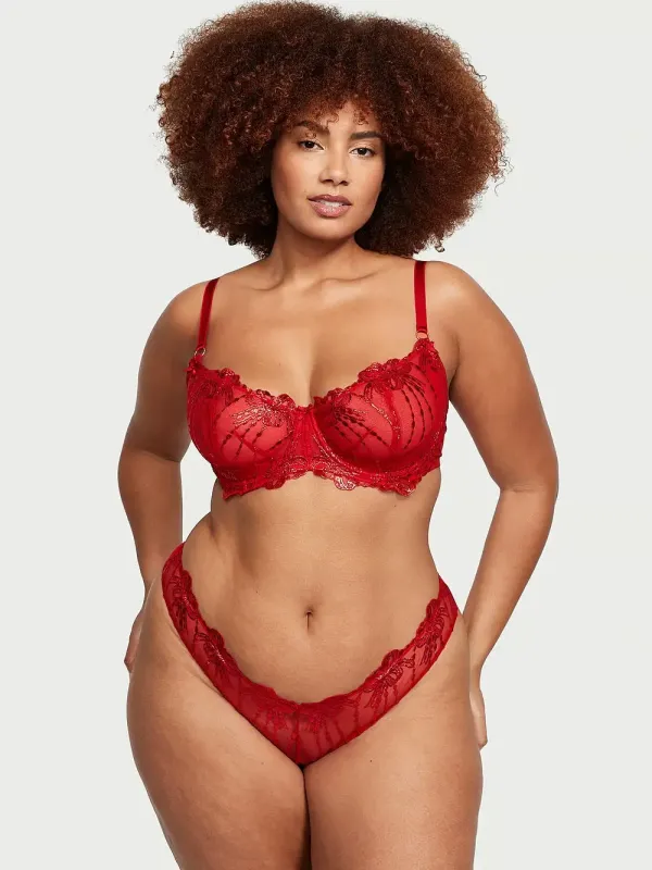 Комплект Бюстгальтер балконет & Трусики стрінги Bow Embroidery Dream Angels Victoria's Secret
