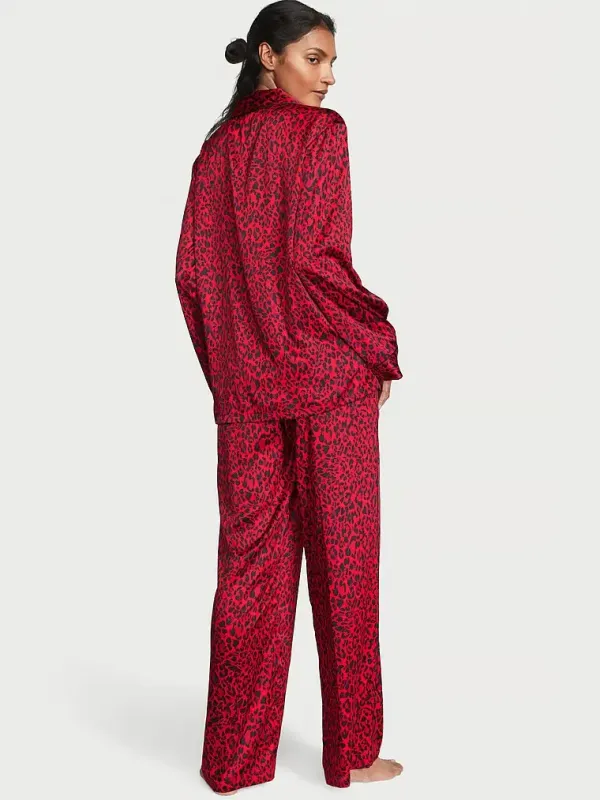Атласна піжама з штанами Satin Long PJ Set Victoria's Secret