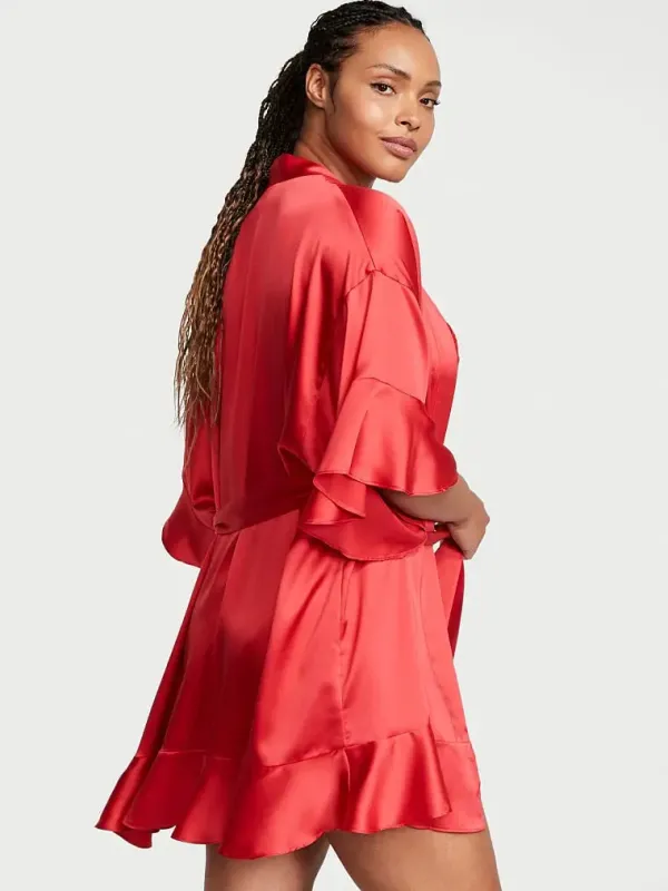 Атласний Халат Flounce Satin Robe Victoria's Secret