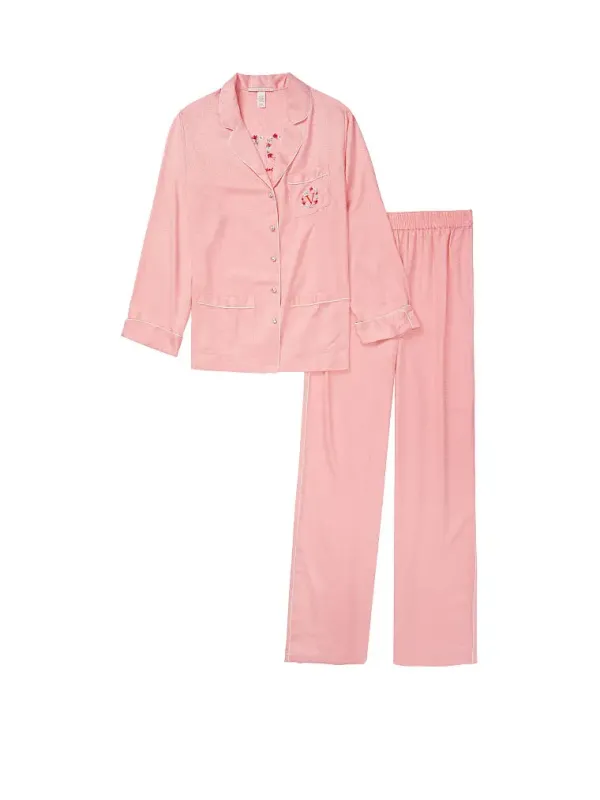 Атласна піжама з штанами Rhinestone Victoria's Secret