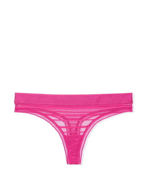 Трусики мереживні тонг Logo Victoria's Secret