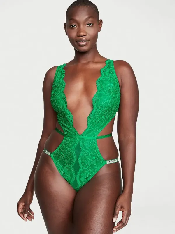 Мереживне боді Crotchless Shine Strap Teddy Victoria's Secret