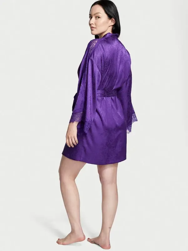 Атласний халат Lace Inset Robe Victoria's Secret
