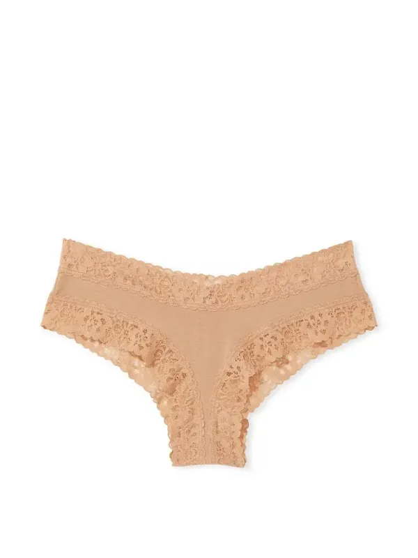 Бавовняні трусики чіки з мереживом Victoria's Secret