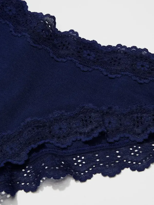 Бавовняні трусики чіки з мереживом Victoria's Secret