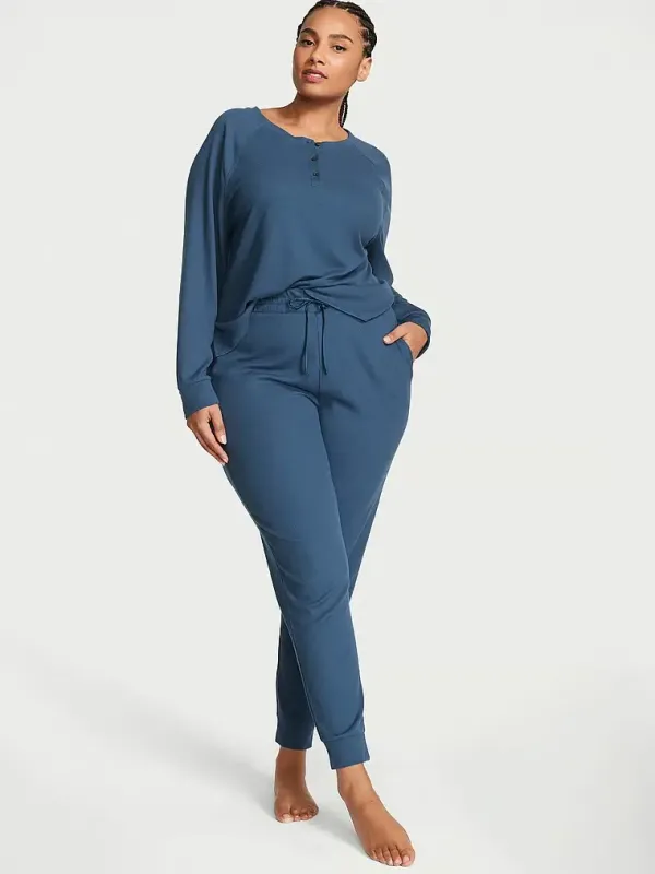 Костюм для дому Glow Waffle Henley Jogger Set Victoria's Secret