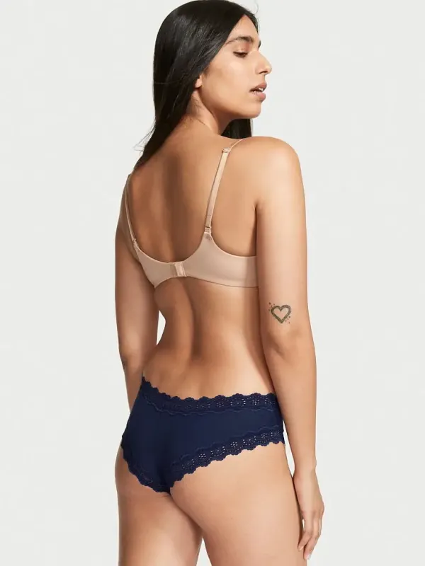 Бавовняні трусики чіки з мереживом Victoria's Secret