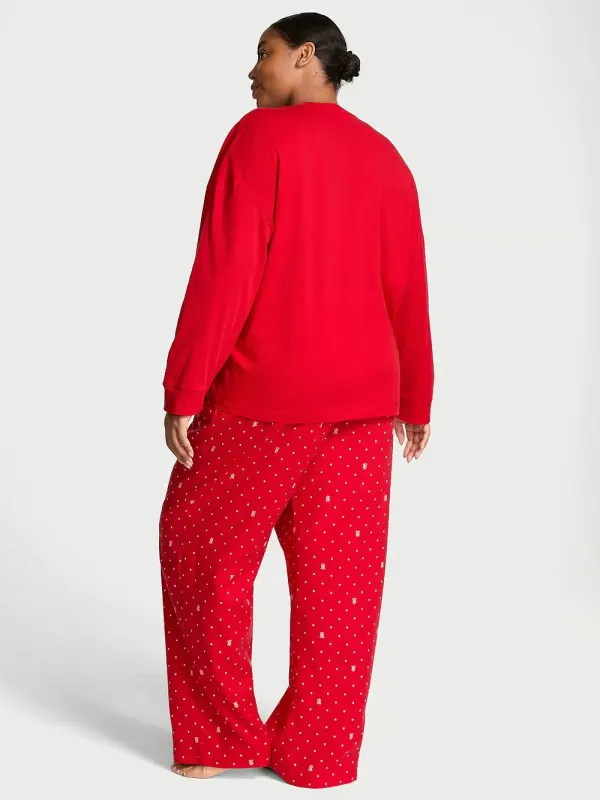 Фланелева піжама з шортами Long Tee-Jama Set Victoria's Secret