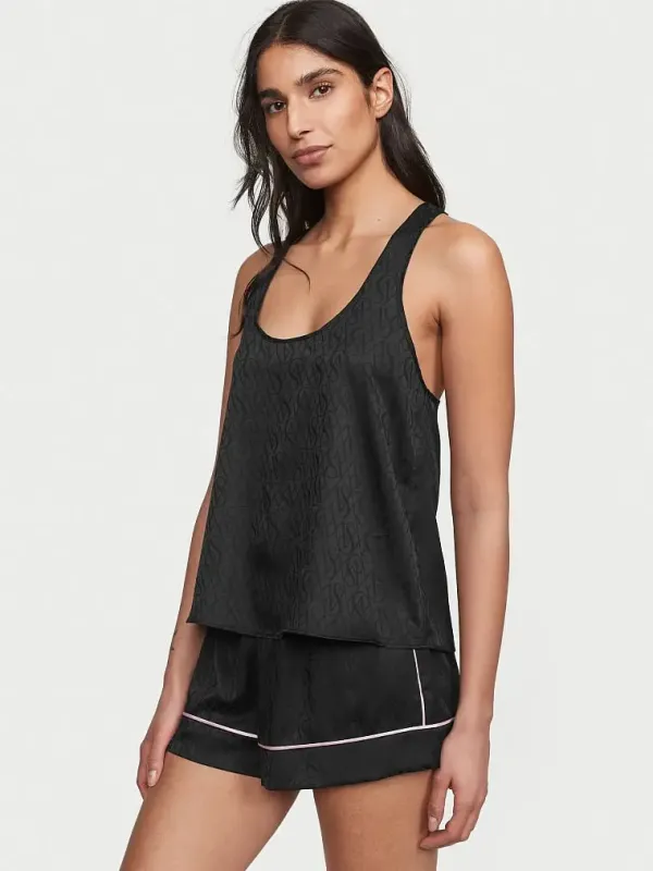 Атласний комплект для сну Racerback Tank Pajama Set Victoria's Secret
