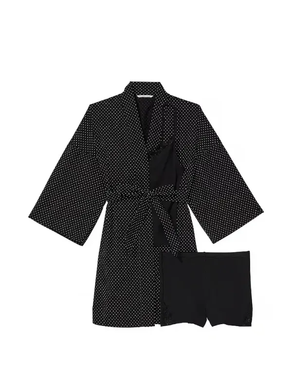 Бавовняний комплект піжама з халатиком 3-Piece PJ Set Victoria's Secret