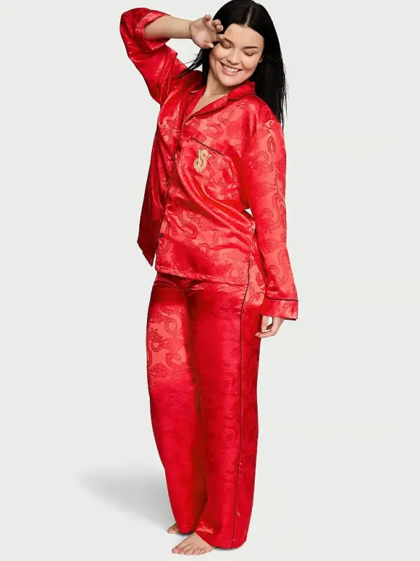 Атласна піжама з штанами Dragon Satin Long PJ Set Victoria's Secret