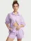 Бавовняна піжама з шортами Long-Sleeve Short PJ Set Victoria's Secret