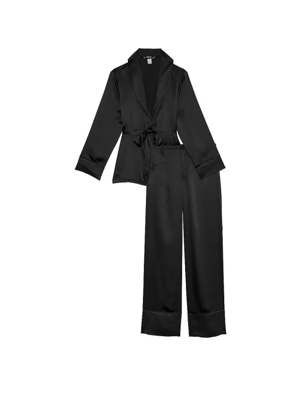 Атласна піжама з штанами Wrap Satin Long PJ Set Victoria's Secret