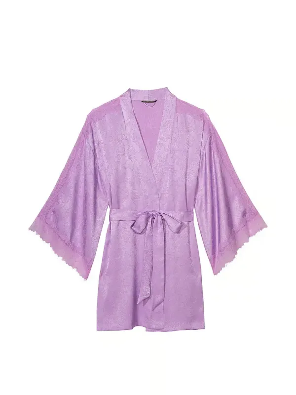 Атласний халат Lace Inset Robe Victoria's Secret