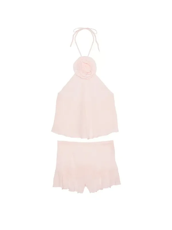 Комлект Chiffon Rosette Halter Cami & Shorts Set Victoria's Secret