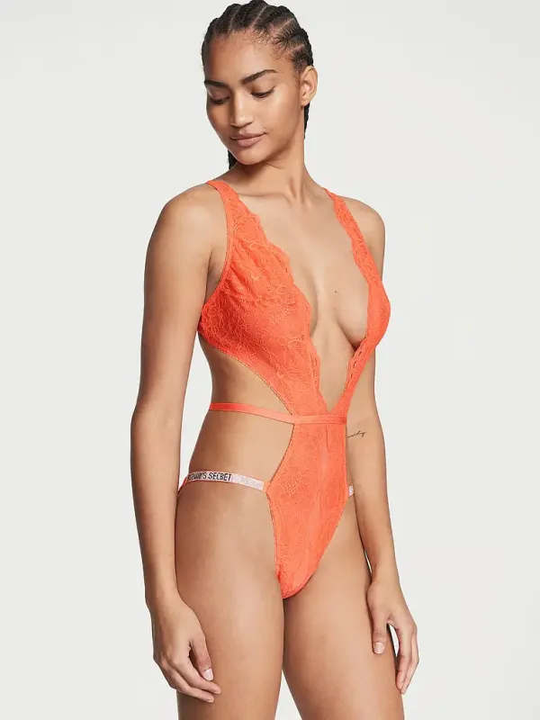 Мереживне боді Crotchless Shine Strap Teddy Victoria's Secret