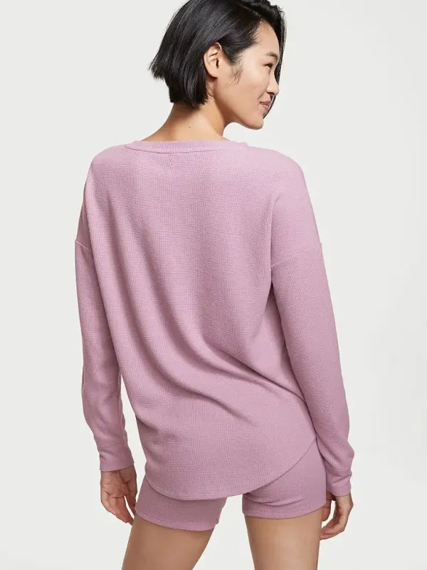 Піжама з шортами Glow Waffle Henley Set Victoria's Secret