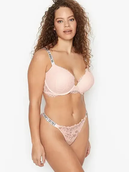Комплект Бюстгальтер пуш-ап Embellished Strap & Трусики Lace Logo Strap Very Sexy Victoria's Secret