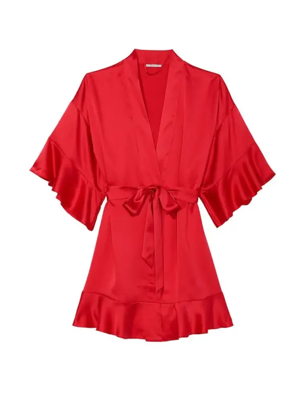 Атласний Халат Flounce Satin Robe Victoria's Secret