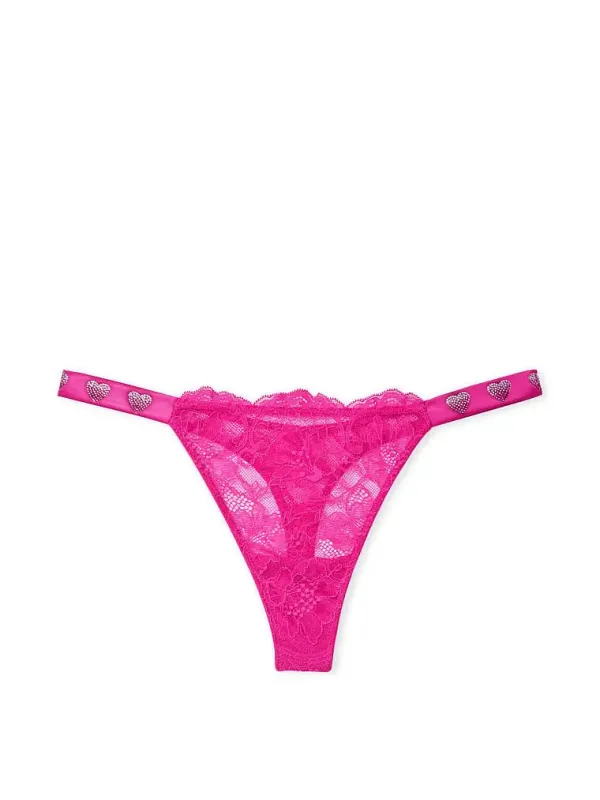 Мереживні трусики Shine Strap Lace Thong Victoria's Secret