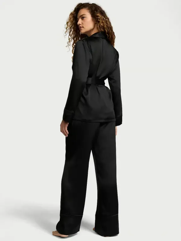 Атласна піжама з штанами Wrap Satin Long PJ Set Victoria's Secret