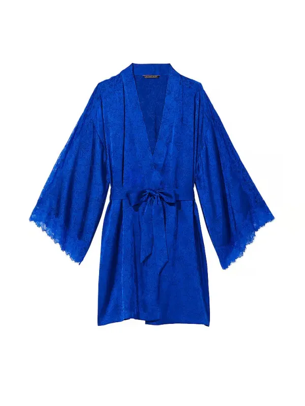 Атласний халат Lace Inset Robe Victoria's Secret
