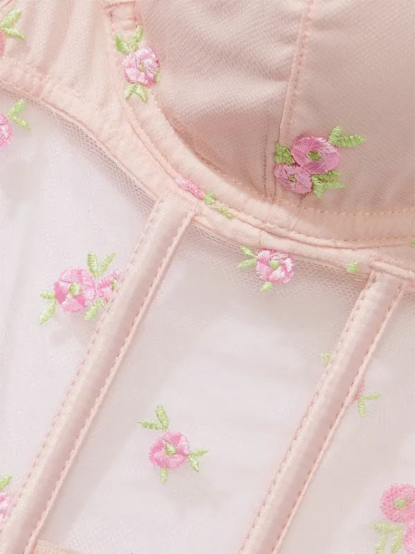 Комплект Корсет & Трусики тонг Rosebud Embroidery Dream Angels Victoria's Secret