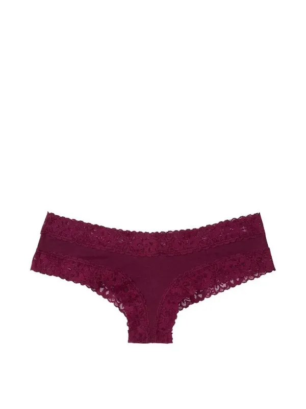 Бавовняні трусики чіки з мереживом Victoria's Secret