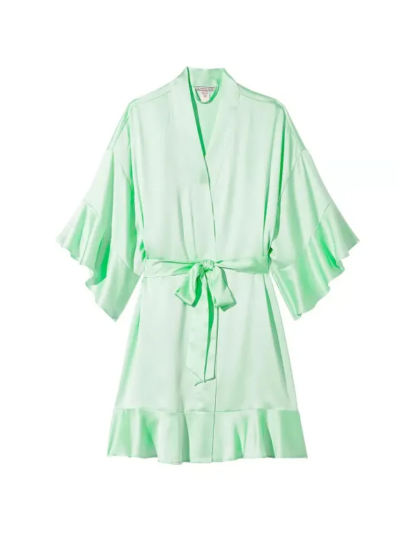 Атласний Халат Flounce Satin Robe Victoria's Secret