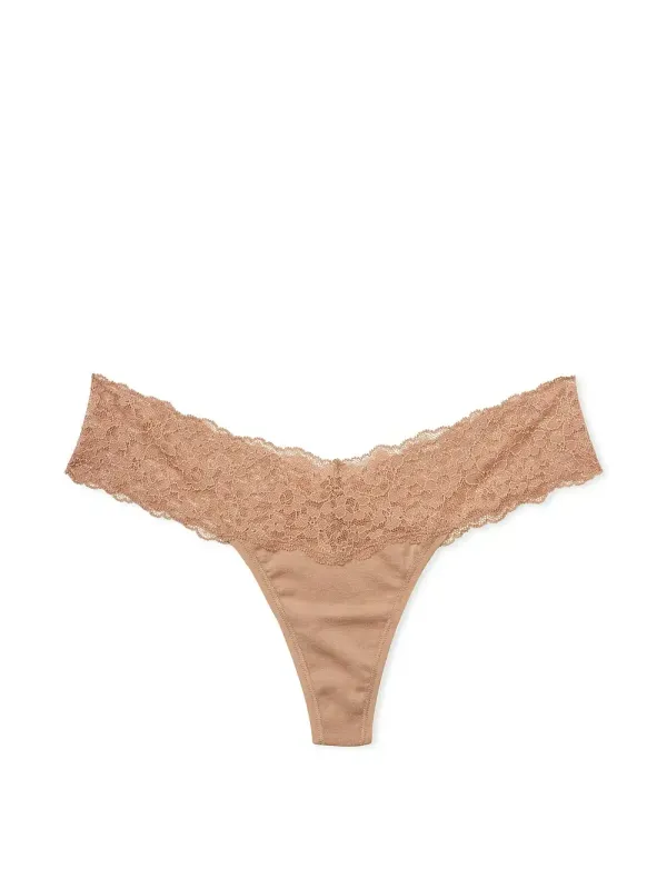 Бавовняні трусики тонг Posey Lace Waist Victoria's Secret