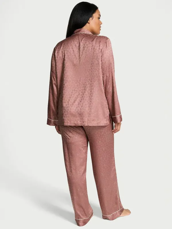 Атласна піжама з штанами Glazed Satin Dew Drop Long PJ Set Victoria's Secret