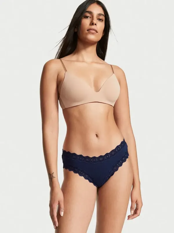 Бавовняні трусики чіки з мереживом Victoria's Secret