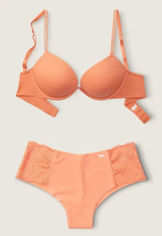 Комплект Бюстгалтер подвійний пуш-ап Wear Everywhere & Трусики Pink Victoria's Secret