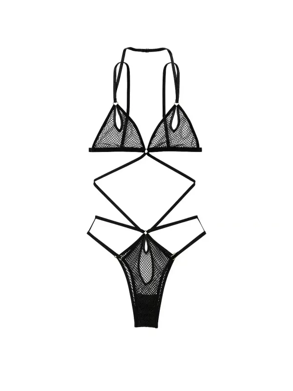 Боді із сіточки Strappy Naked Teddy Victoria's Secret