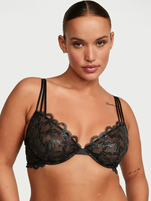 Комплект Бюстгальтер балконет & Трусики бікіні Shimmer Heart Embroidery Dream Angels Victoria's Secret