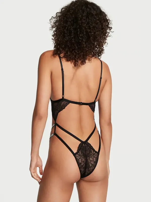 Мереживне боді зі стразами Shine Strap Teddy Victoria's Secret