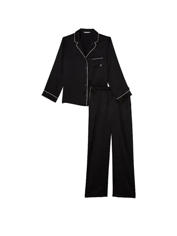 Атласна піжама з штанами Satin Long PJ Set Victoria's Secret