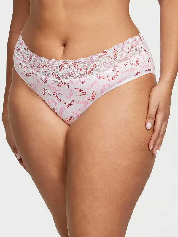 Бавовняні трусики хіпхагер Lace-waist Victoria's Secret