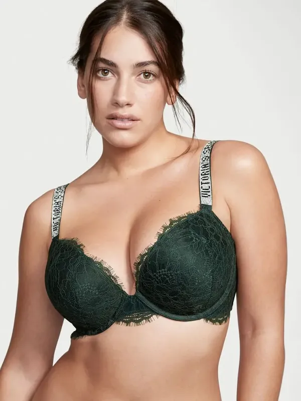 Комплект Бюстгальтер пуш-ап Embellished Strap & Трусики Lace Logo Strap Very Sexy Victoria's Secret