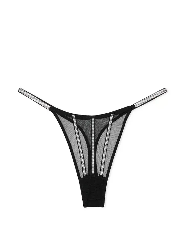 Комплект 3-Set Бюстгальтер демі & Трусики тонги & Пояс Sheer Shine Very Sexy Victoria's Secret