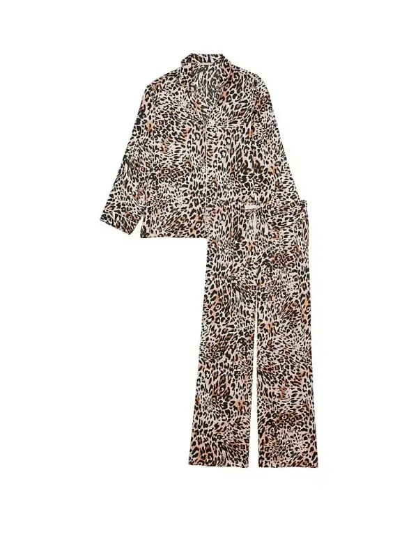 Атласна піжама зі штанами Satin Long PJ Set Victoria's Secret