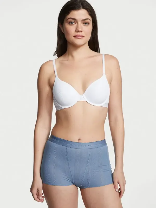 Трусики шортики високої посадки Logo Pointelle Victoria's Secret