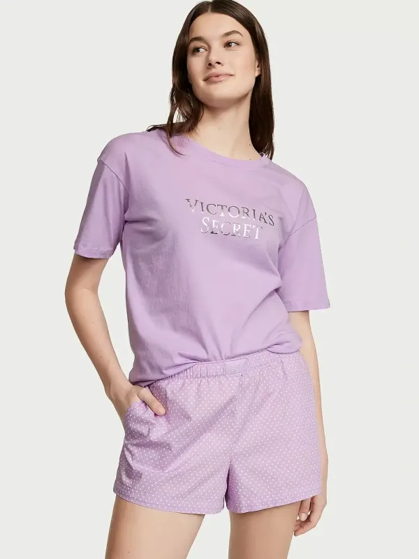 Бавовняна піжама з шортами Short Tee-Jama Set Victoria's Secret