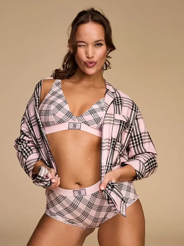 Бавовняні трусики шортики Shine Logo Cotton Victoria's Secret