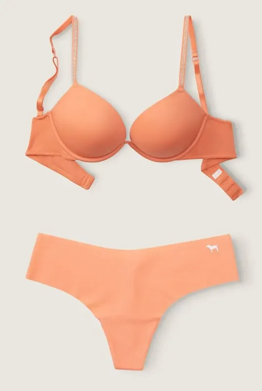 Комплект Бюстгалтер подвійний пуш-ап Wear Everywhere & Трусики Pink Victoria's Secret