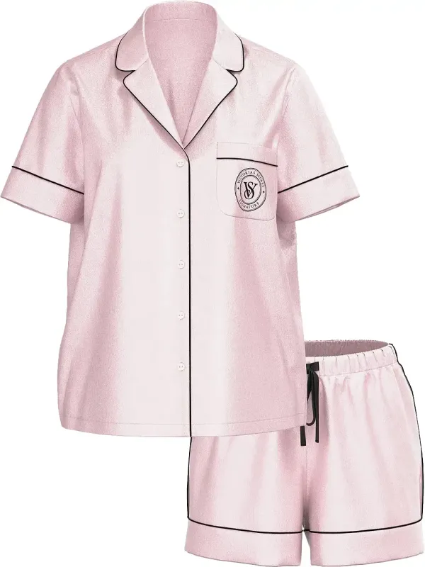 Атласна піжама з шортами Glazed Satin PJ Set Victoria's Secret