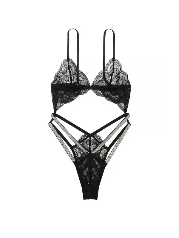 Мереживне боді зі стразами Shine Strap Teddy Victoria's Secret